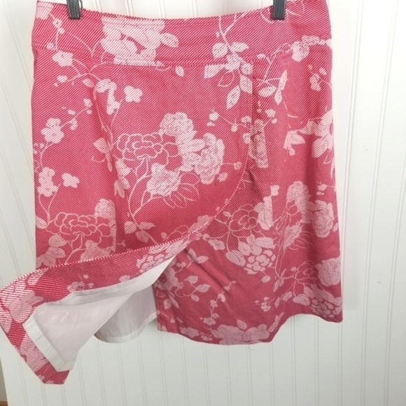 Vintage Skirt Blazer Set Sleeveless Button Collar Wrap Floral Print Red Size 12 - Picture 3 of 16